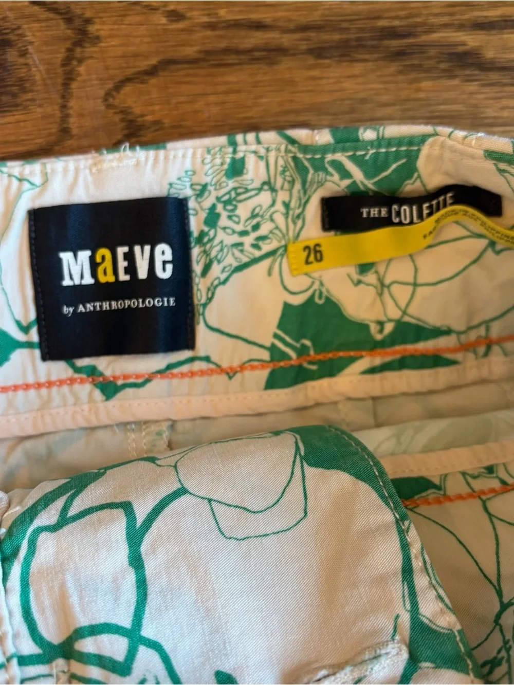 Maeve by Anthropologie Floral Print Shorts | Women’s Size 26 | Green & White